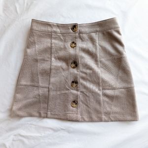 Altar'd State Beige Suede Mini Skirt